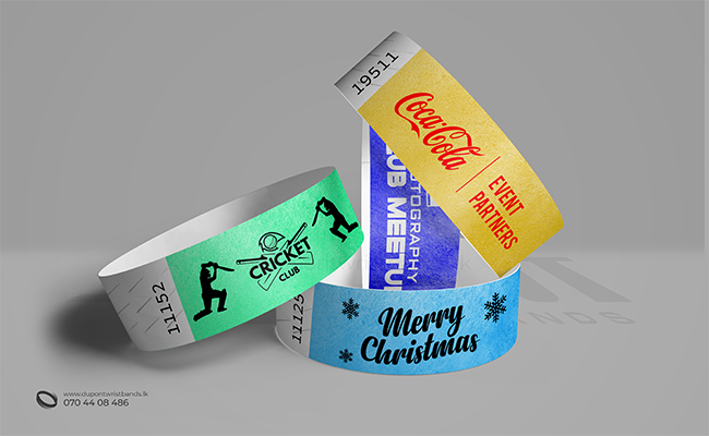 custom printed cricket event paper wrist bands